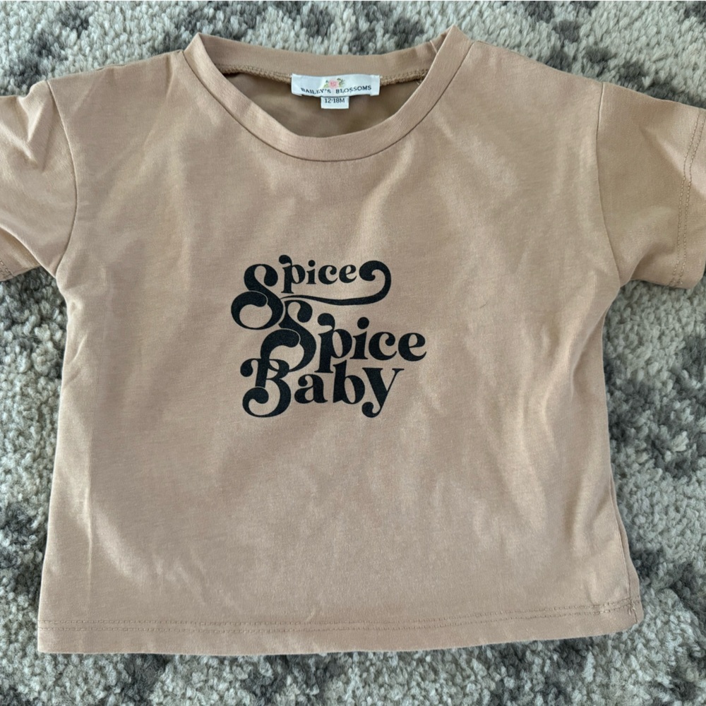 Bailey Blossom Spice Spice Baby tee. 12-18 months